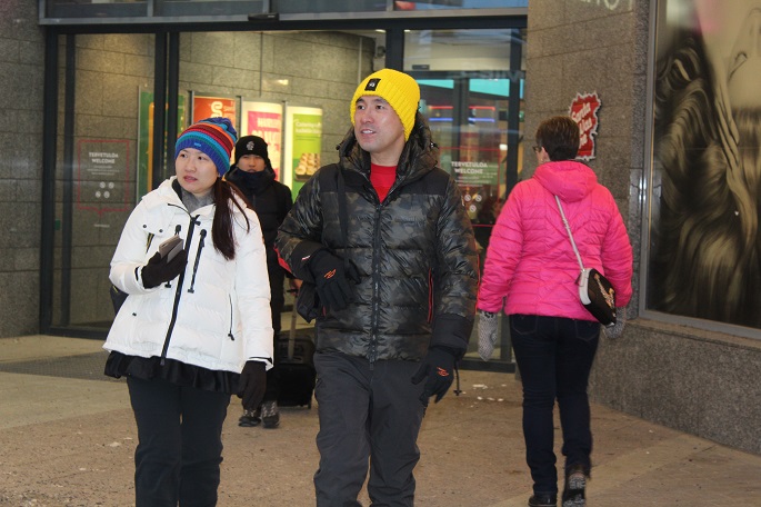 Foreign tourists were seen at Rovaniemi City centre. DF Photo.