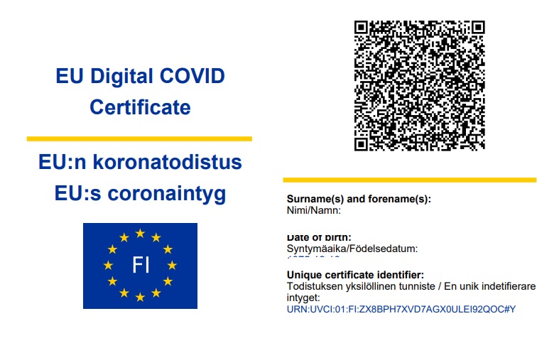 Finland introduces EU Digital COVID Certificate