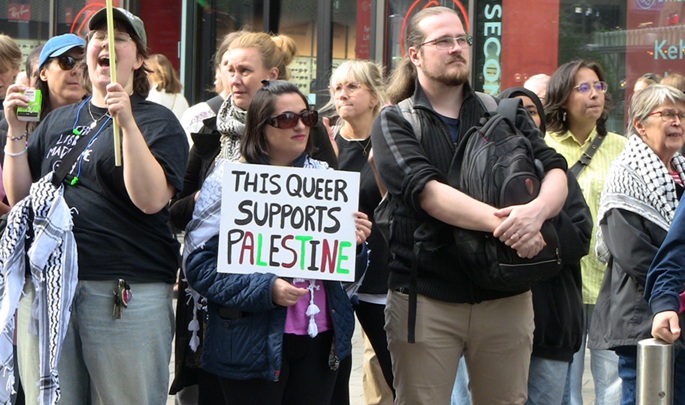 Protest in Helsinki against Israeli genocide in Gaza on August 23, 2025. DF Photo.