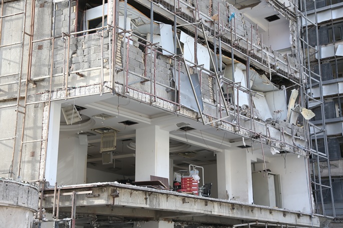 This photo taken on March 7, 2026 shows a part of a hospital damaged in a U.S.-Israeli strike, in Tehran, Iran. Photo: Xinhua/Shadati.
