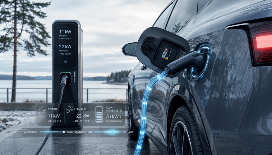Mitä kW tarkoittaa sähköauton latauksessa ja miten kaapeli vaikuttaa nopeuteen?