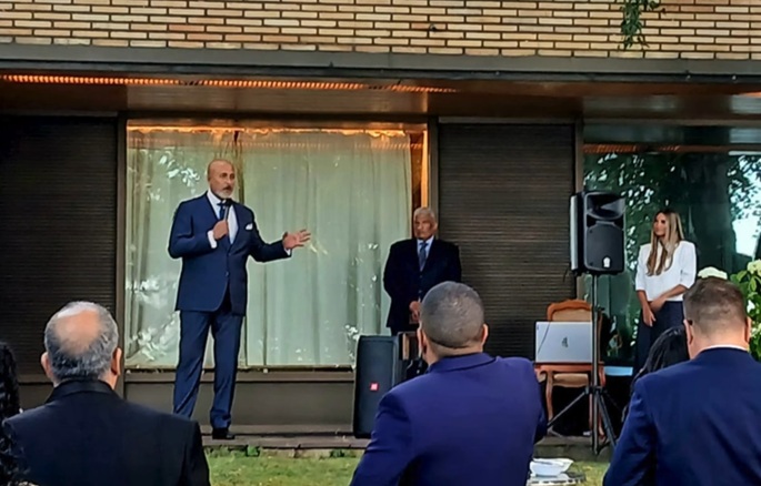 A screenshot taken from a video posted by the Embassy of Egypt on its social media platform where Ambassador Mohamed Ghoneim was addressing on the occasion of the National Day of Egypt.