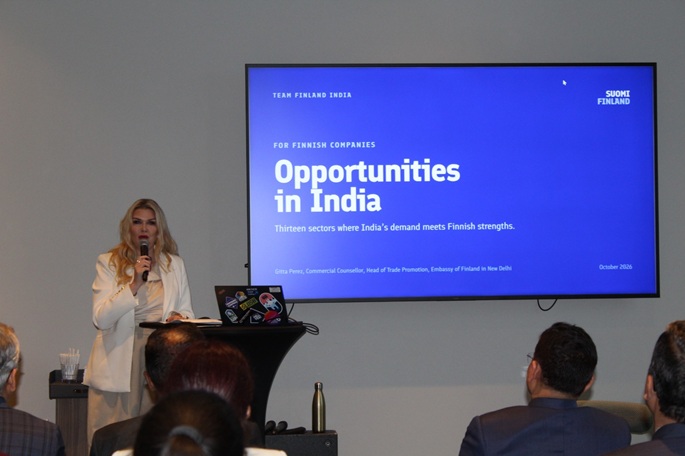 Gitta Perez, commercial counsellor and head of trade and business promotion at the Embassy spoke at the forum. DF Photo.