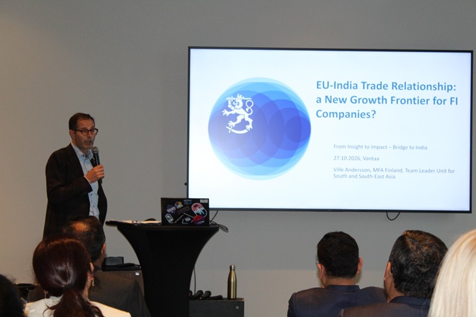 The Team Leader for South Asia at Finland’s foreign affairs ministry, Ville Anderson spoke at the Forum. DF Photo.